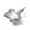 Brass Micro Pave Cubic Zirconia Charms KK-Q043-04P-01-3