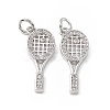 Brass Micro Pave Clear Cubic Zirconia Pendants KK-E068-VB142-2