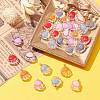 30Pcs 6 Colors Transparent Glass Pendants GLAA-CJ0002-17-6