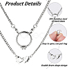 304 Stainless Steel Twisted Chain Necklaces with Double Heart Clasps NJEW-HS00012-4