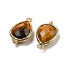 Natural Tiger Eye Faceted Pendants G-M431-15G-09-2