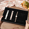 10 Grids Rectangle PU Leather Watch Straps Necklace Bracelet Display Tray ODIS-NB0001-38B-3