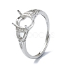 Adjustable 925 Sterling Silver 4 Prongs Ring Settings STER-K179-26P-1