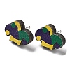 Printing Wood Stud Earrings for Women EJEW-B028-05-1