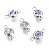 304 Stainless Steel Rhinestone Links Connectors LS-STAS-P237-17P-15-1