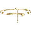 Heart Brass with Crystal Rhinestone Anklets FS-WGC43DA-14-1