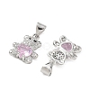 Brass Micro Pave Cubic Zirconia Charms KK-K351-69P-06-2