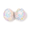 Handmade Luminous Polymer Clay Rhinestone Beads CLAY-H003-05-3