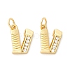 Rack Plating Eco-friendly Brass Micro Pave Clear Cubic Zirconia Charms KK-D072-01G-V-NR-1