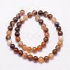 Natural Striped Agate/Banded Agate Bead Strands G-K166-13-10mm-02-2