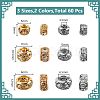 60Pcs 6 Style Brass Bead FIND-GO0001-49-2