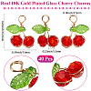 40Pcs Cherry Glass Pendants FIND-BBC0004-45-2
