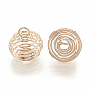 Hollow Lantern Iron Wire Bead Cage Pendants X-IFIN-N001-02KC-2