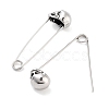Halloween Skull 316 Surgical Stainless Steel Safety Pin Hoop Earrings for Women EJEW-Z050-29B-AS-2