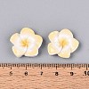 Plumeria Flower Opaque Resin Cabochons CRES-T025-30B-02-4