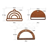 18Pcs 3 Style Walnut Wood Pendants WOOD-LS0001-43-3