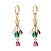 Brass Micro Pave Cubic Zirconia Leverback Earrings EJEW-N058-03G-2