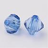 Faceted Bicone Transparent Acrylic Beads DBB6mm-63-2