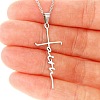 Faith Cross Alloy Pendant Necklaces for Women Men WG8C2EA-02-2