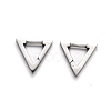 Tarnish Resistant 304 Stainless Steel Triangle Huggie Hoop Earrings STAS-H156-02C-P-2