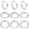 12 Pairs 304 Stainless Steel Huggie Hoop Earrings EJEW-SC0001-96S-1