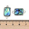 Brass Pave Natural Paua Shell Connector Charms KK-M299-01B-P-3