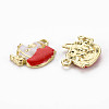 Rack Plating Light Gold Alloy Enamel Pendants ENAM-Q444-006-RS-2