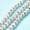 Electroplated Natural Lava Rock Beads Strands G-G984-08S-2
