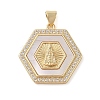 Brass Micro Pave Cubic Zirconia Pendants KK-I712-52G-07-1