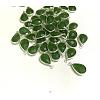 Silver Color Plated Brass Glass Teardrop Pendants GLAA-M006-A-05S-3