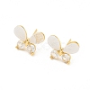 Brass Micro Pave Cubic Zirconia Stud Earring EJEW-P269-25KCG-1