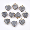 Electroplate Natural Labradorite Pendants X-G-T112-03A-1