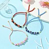 3Pcs 3 Styles 6mm Round Dyed Natural Lapis Lazuli & Yellow Jade & Black Onyx Bead Slider Bracelet Sets BJEW-MZ00062-2