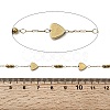Handmade 304 Stainless Steel Non-magnetic Hematite Beaded Heart Link Chains CHS-L032-17G-02-2
