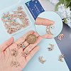 30Pcs 5 Colors Moon Alloy Enamel Connector Charms ENAM-SC0004-23-3