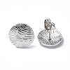 Non-Tarnish 304 Stainless Steel Textured Flat Round Stud Earrings for Women EJEW-F300-02P-2