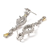 Rack Plating Brass with Cubic Zirconia Stud Earrings Finding KK-Z085-11P-2