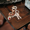6Pcs 6 Style Fruit Alloy Enamel Pendant Keychain with Lucky Charm KEYC-DR0001-08-5