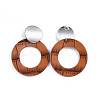 PU Leather Dangle Stud Earrings EJEW-JE03294-03-2