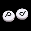 Opaque White Acrylic European Beads AC-CBA3BDD-01P-2