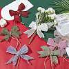 28Pcs 7 Colors Burlap Bowknot Ornament Accessories HJEW-AR00010-3