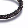 Leather Braided Cord Bracelet with Magnetic Clasp for Men Women BJEW-G603-04C-01-2