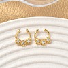 Brass Pave Clear Cubic Zirconia Circular/Horseshoe Barbell Nose Rings EJEW-D337-18D-G-1