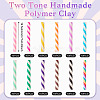 120Pcs 12 Colors Two Tone Handmade Polymer Clay Simulation Chocolate Stick CLAY-TA0001-43-4