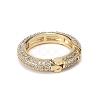 Brass Micro Pave Clear Cubic Zirconia Spring Gate Rings ZIRC-F120-007G-2