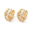 Real 16K Gold Plated Brass Cuff Earrings with Rhinestone for Women EJEW-D065-07G-03-1