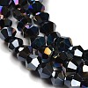 Opaque Solid Color Electroplate Glass Beads Strands EGLA-A039-P3mm-B17-3