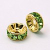 Brass Grade A Rhinestone Spacer Beads RSB035NF-10G-2