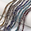 Electroplate Transparent Glass Beads Strands EGLA-A034-T6mm-P-1