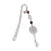 Mother's Day Key & Infinity Love Heart Pendant Bookmark with Gemstone AJEW-JK00259-3